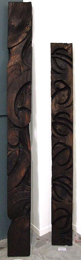 Ngahiwi Walker maori carved wooden totems
